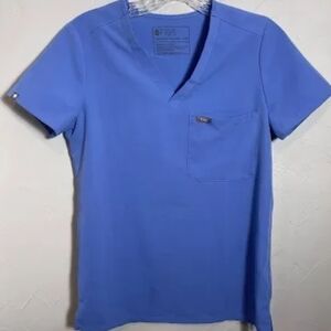 Figs Women's Short Sleeve Top in Blue